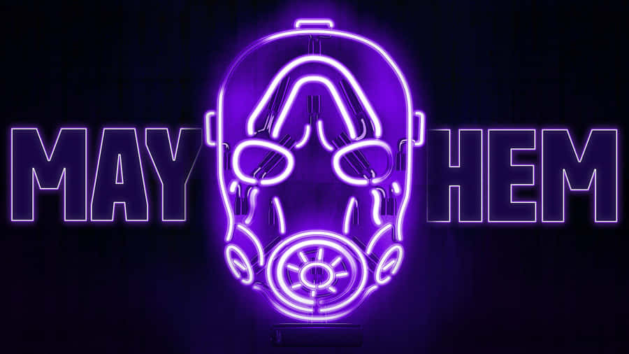 Mayhemein Neonlicht mit dem Wort Mayhem