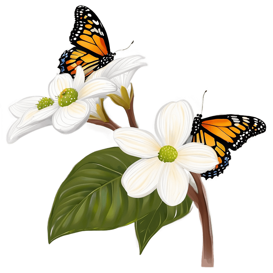 Dogwood and Butterfly PNG jyg16