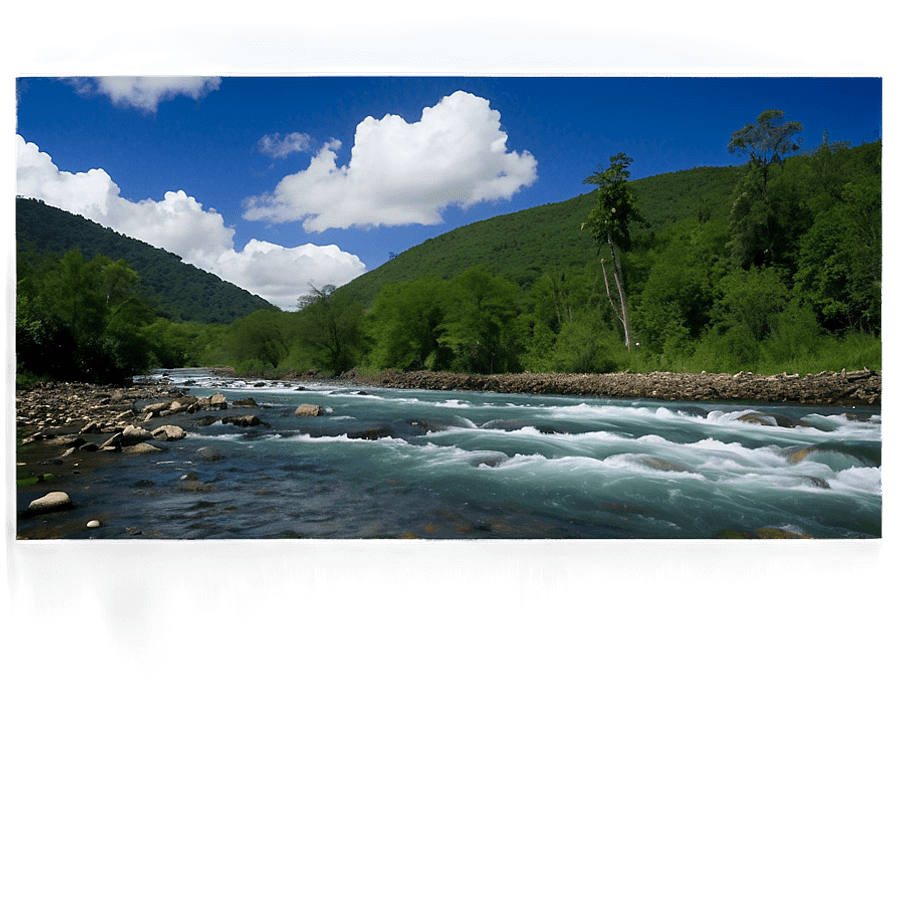 Fast-Flowing Mountain River PNG eqq57
