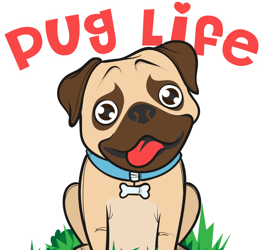 Pug Life Cartoon Illustration