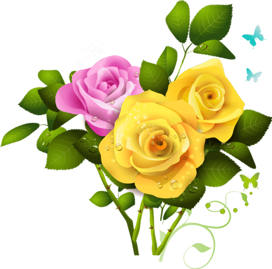 Vibrant_ Pink_and_ Yellow_ Roses_ Artwork