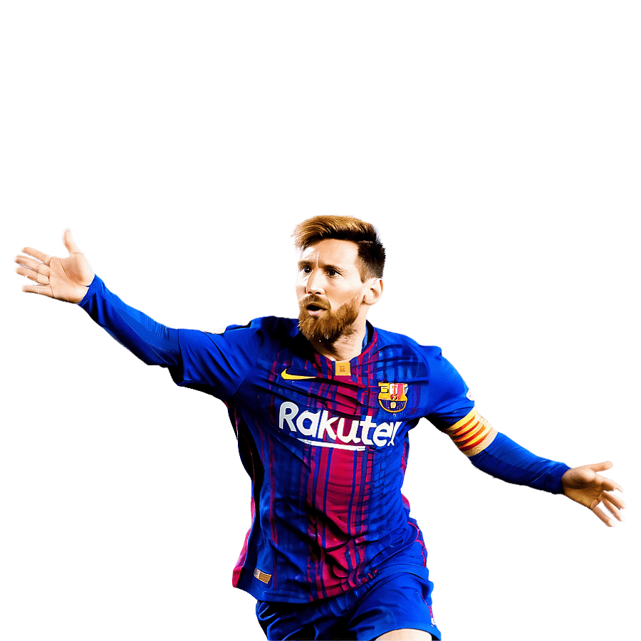 Messi Barcelona Action Shot PNG orx29