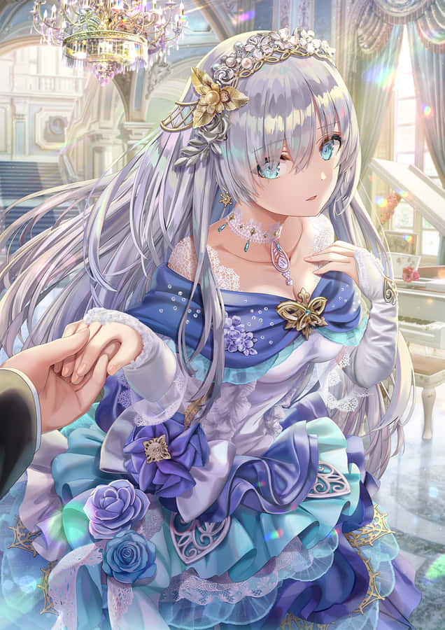 Principessa Anime Elegante in Abito Blu