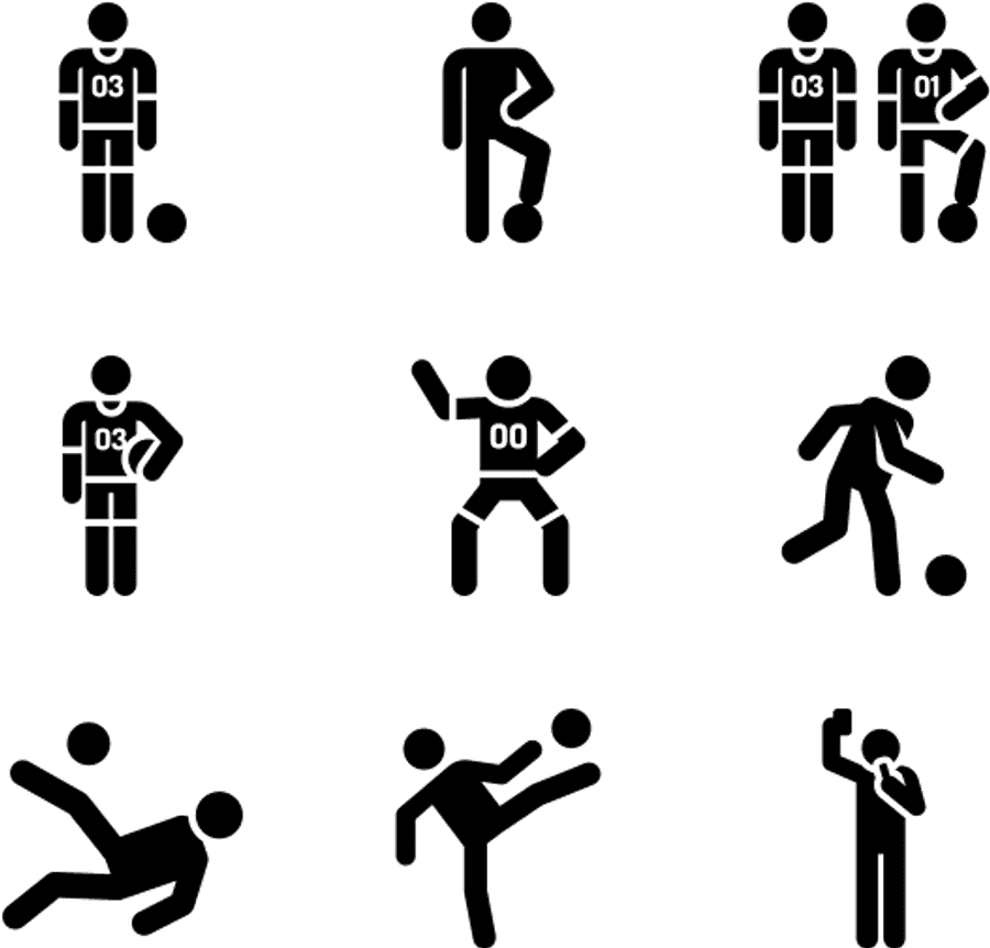 Soccer Player Icons Set