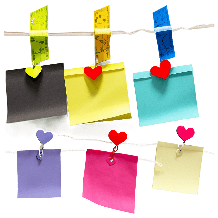 Sticky Notes with Hearts PNG tlu