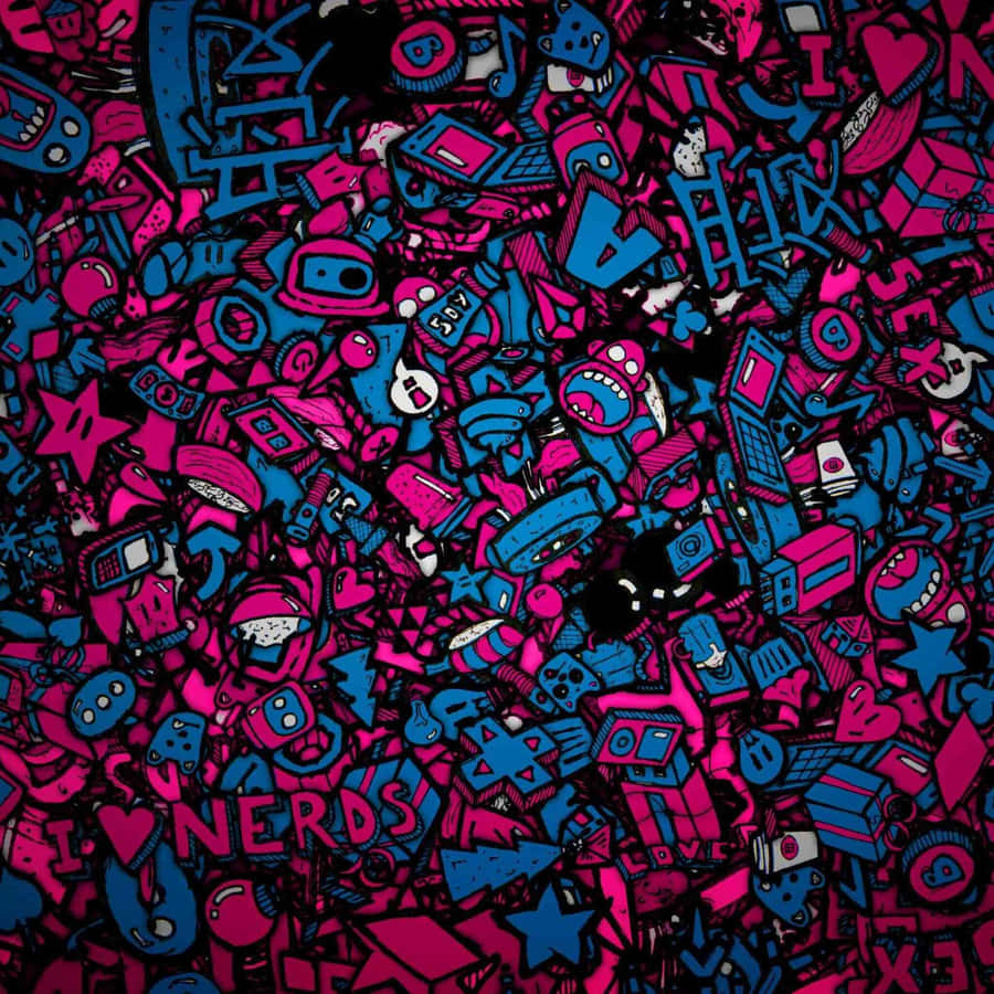 Arte Doodle Colorida para Tela de Bloqueio do iPad