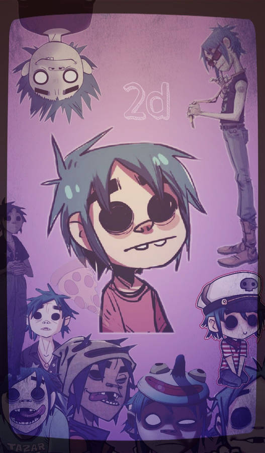 Download 2D Gorillaz Mobile Art Wallpaper | Wallpapers.com