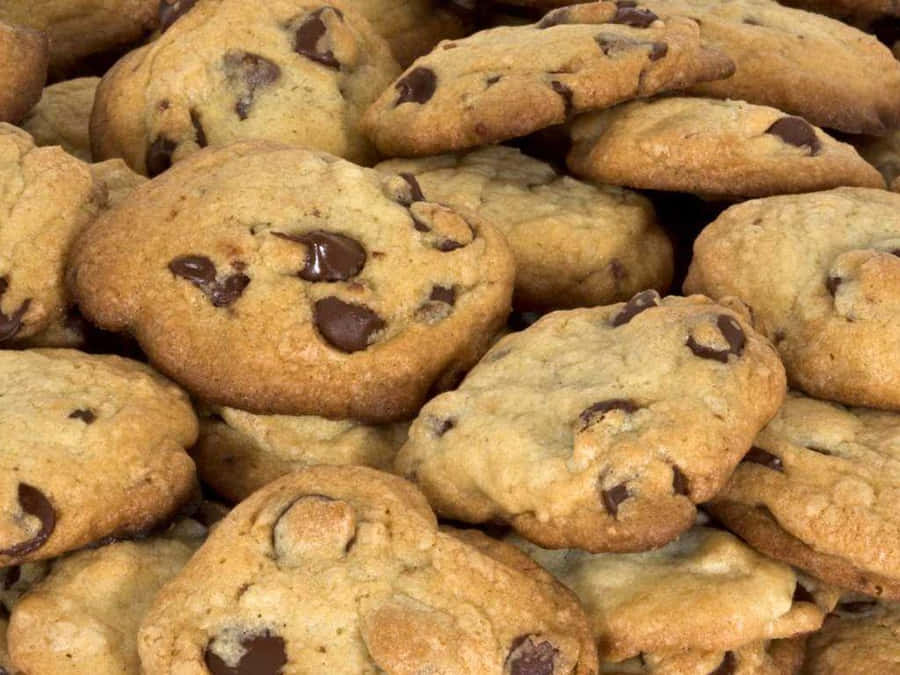 1920x1080 Bage Background Klyngede Chokolade Chip Cookies