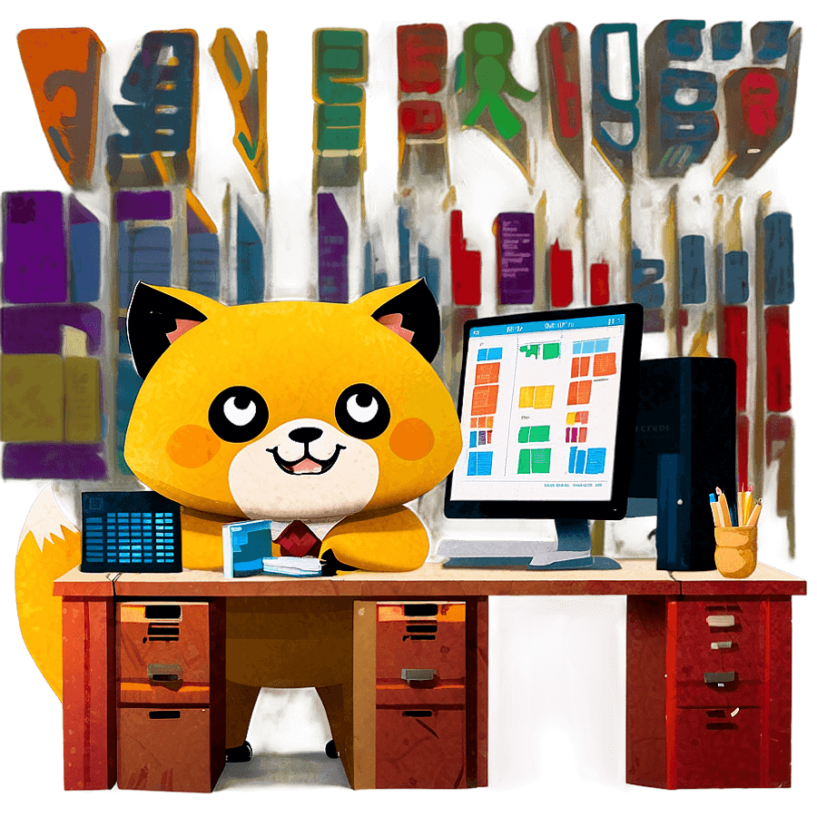 Aggretsuko Office Life PNG bax