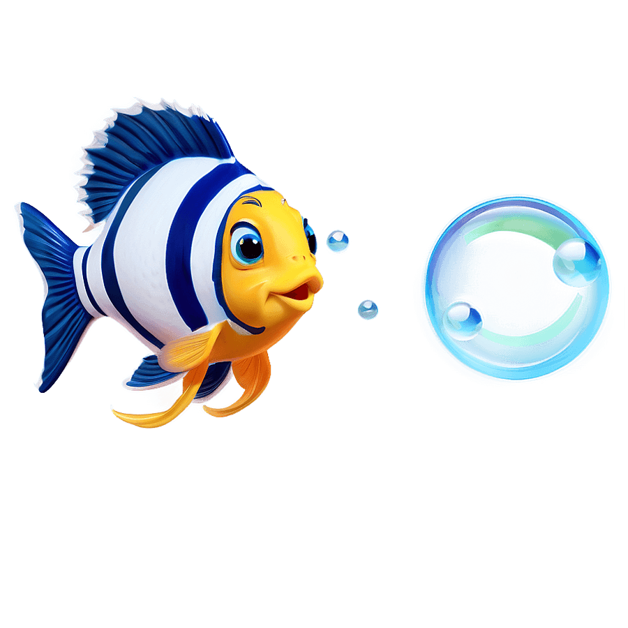 Cute Fish with Bubbles PNG 06292024