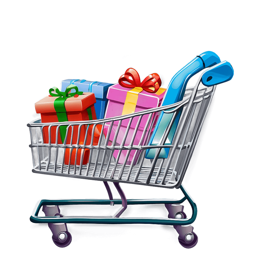 Shopping Cart with Gifts PNG 73