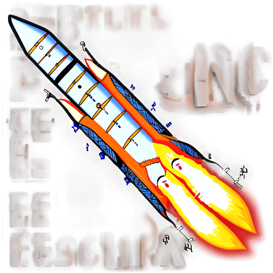 SpaceX Rocket Blueprint PNG whs13