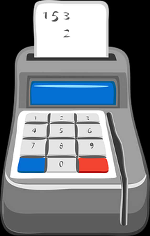 Vintage Printing Calculator Illustration