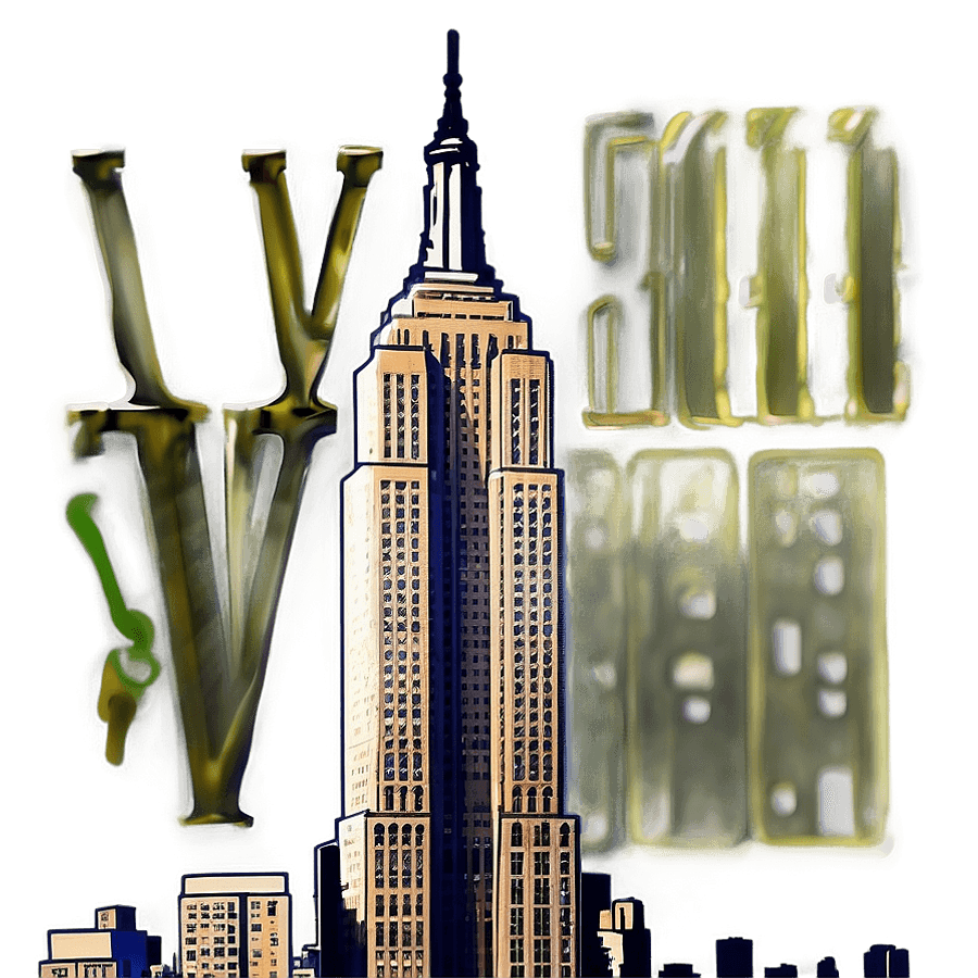 Empire State Building and New York Cityscape PNG lxd40