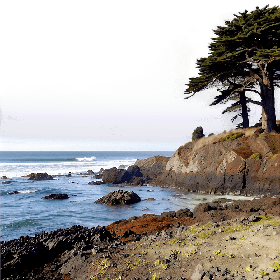 Mendocino Coast Rocky Shore PNG gqi21