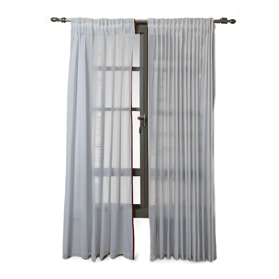 White Pleated Curtains PNG 83