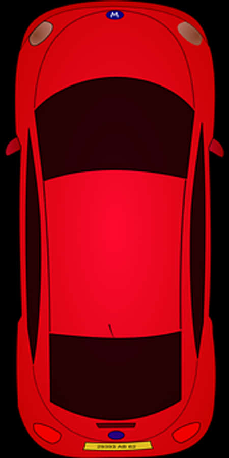 Red Sports Car Top View