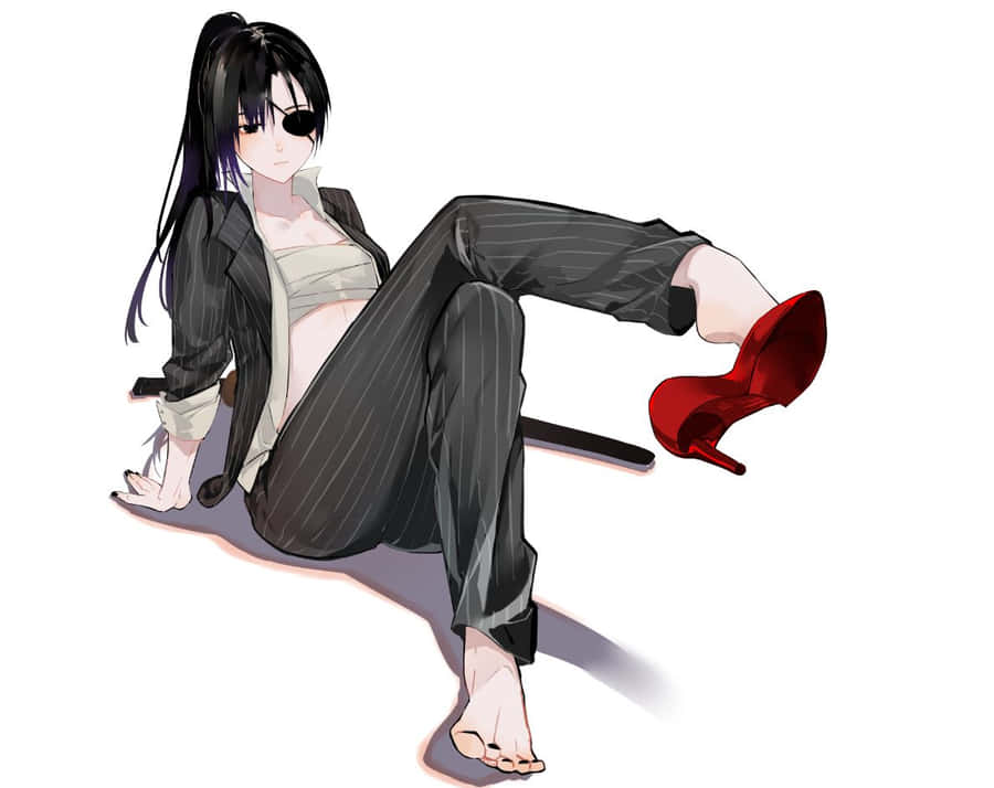 Stylischer Anime-Charakter entspannt