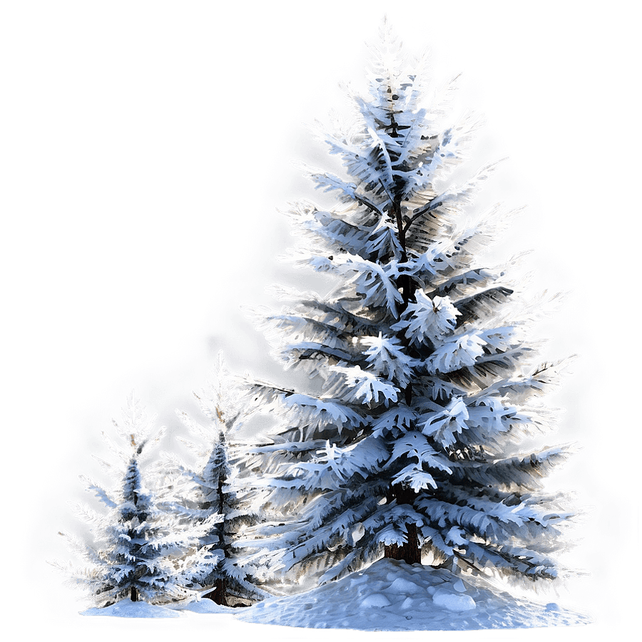 Frost Covered Winter Trees PNG khk
