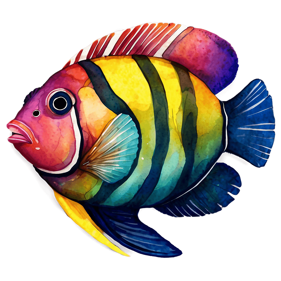 Tropical Fish Watercolor PNG 06252024