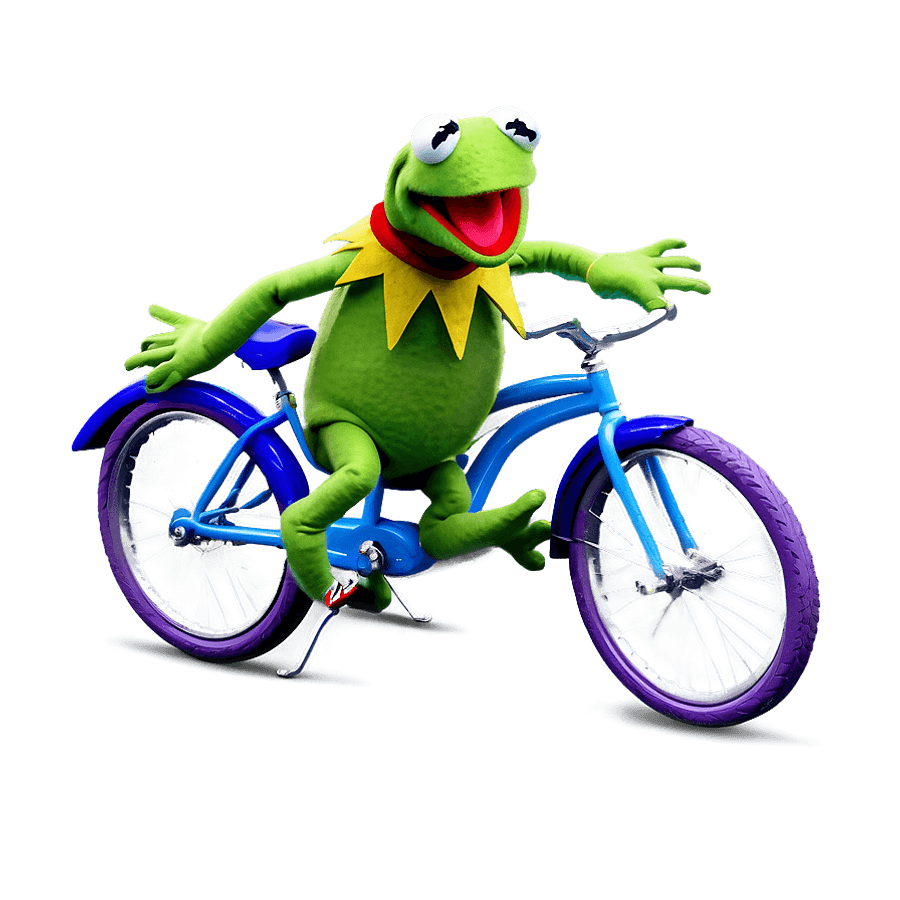 Kermit The Frog on Bicycle PNG ecg3