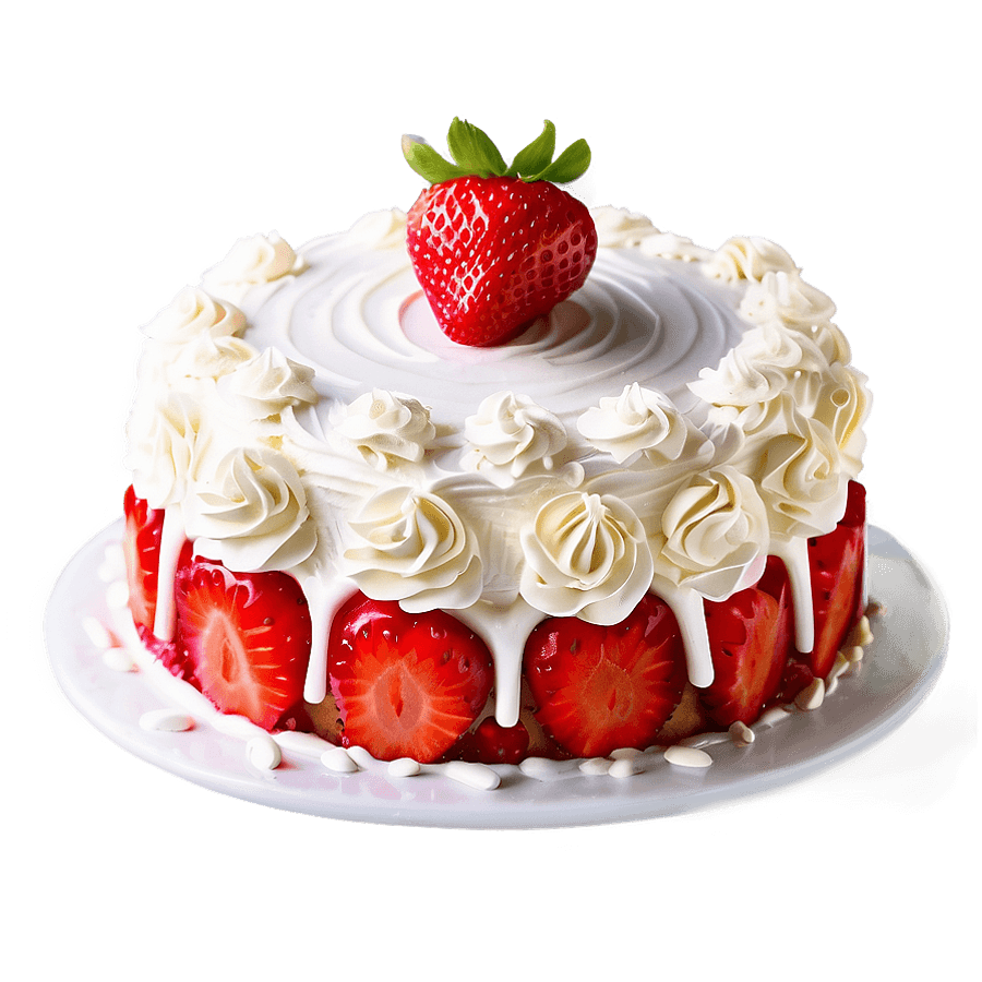 Strawberry Cream Cake PNG esx