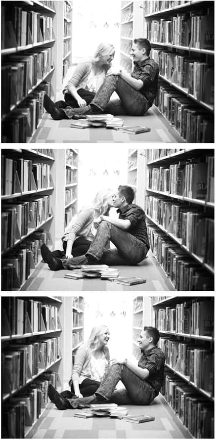 Paarin einer Bibliothek Bild