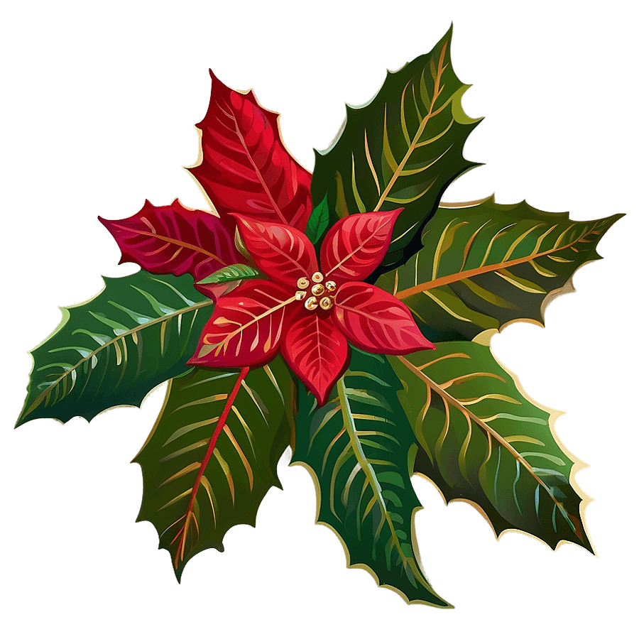 Poinsettia Branch PNG xbt51