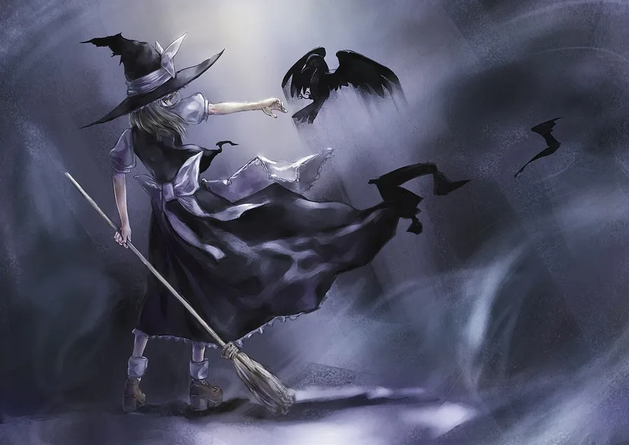 Witchy crow wallpaper
