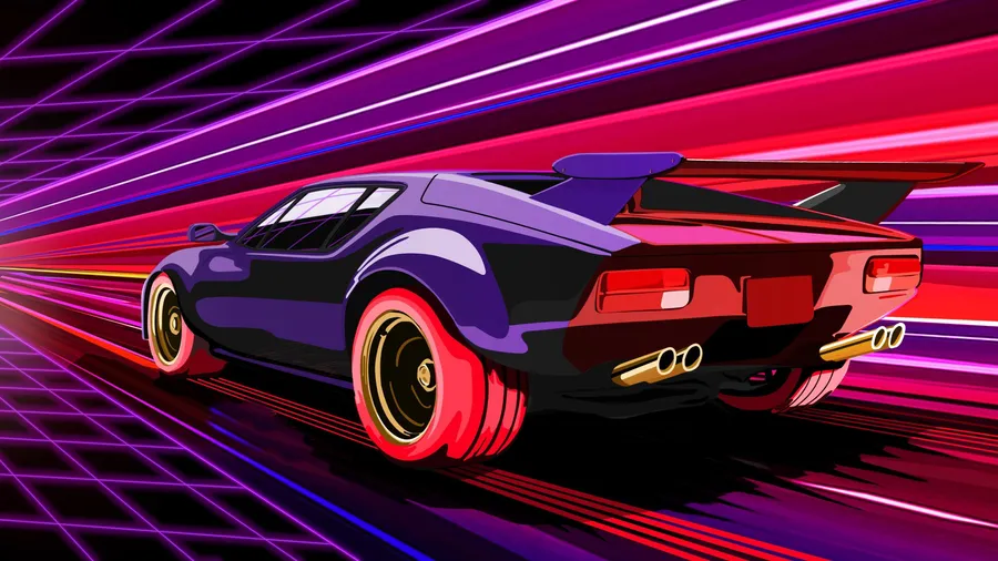 Retrowave background
