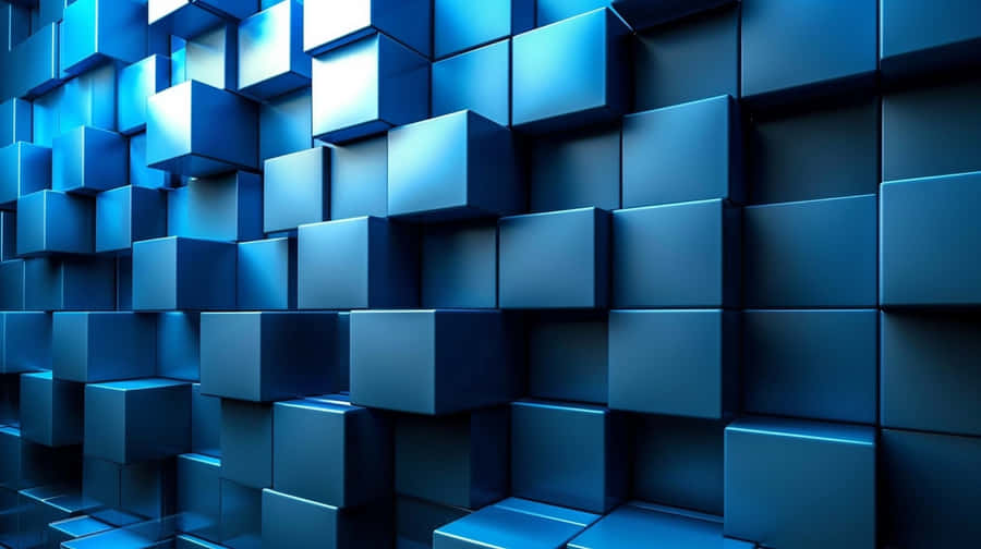 Fundo Abstrato de Cubos Azuis 3D