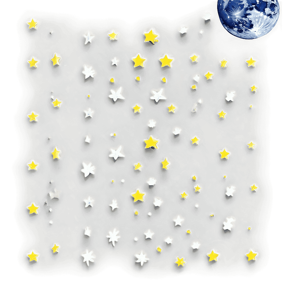 Moon and Stars Pattern PNG 38