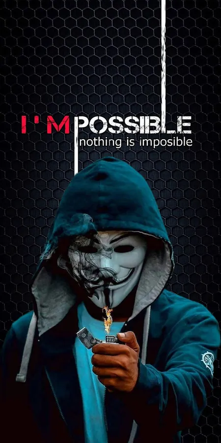 Black background hacker mask wallpaper