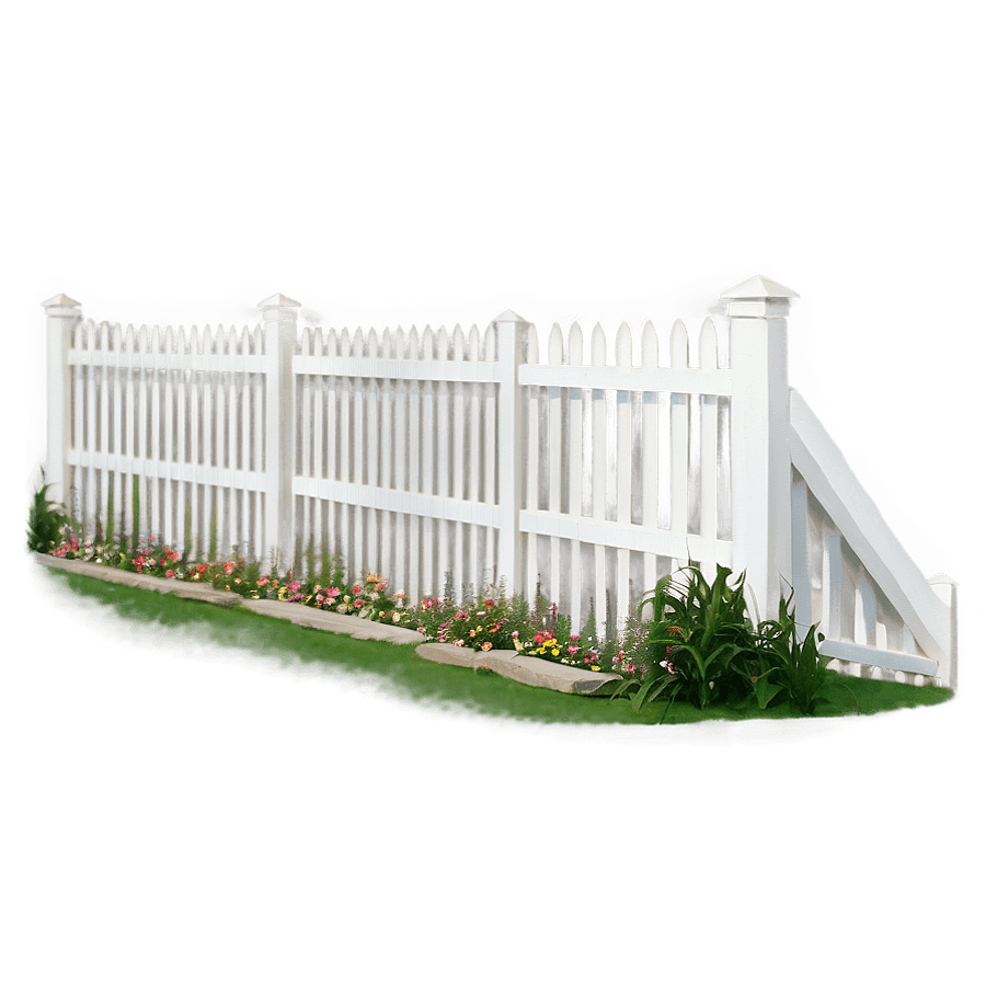 White Fence with Pathway PNG weg33