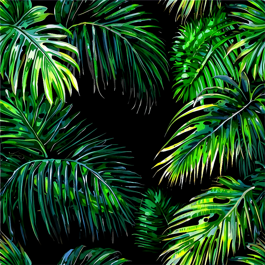 Tropical Palm Leaves PNG 05252024