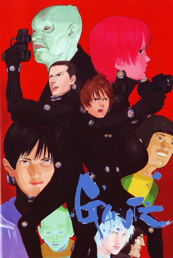 Gantz Team Roter Hintergrund