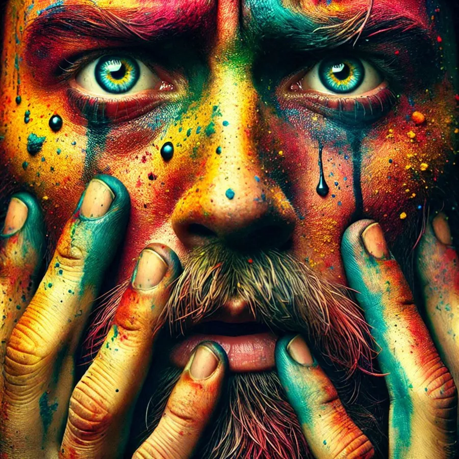 eye,eyes,face,art,woman,animal,closeup,paint,abstract,green,texture,graffiti,horror,color,skin,macro,look,person,looking,man