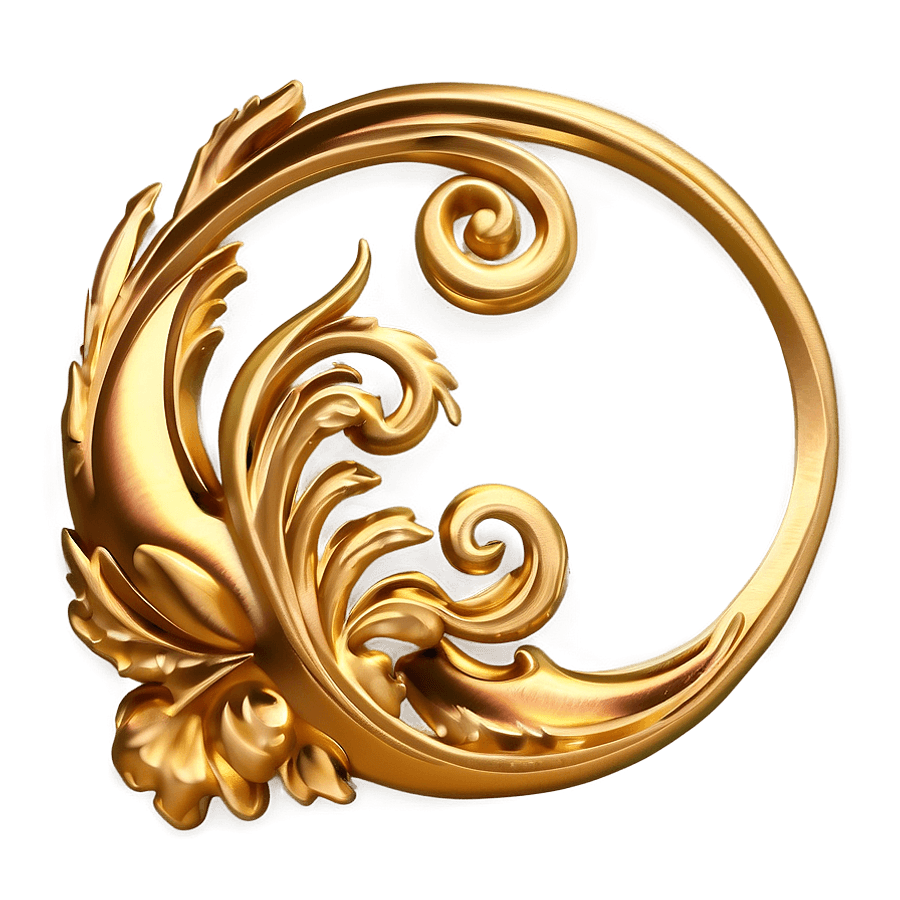 Gold Accents Swirls PNG 06272024