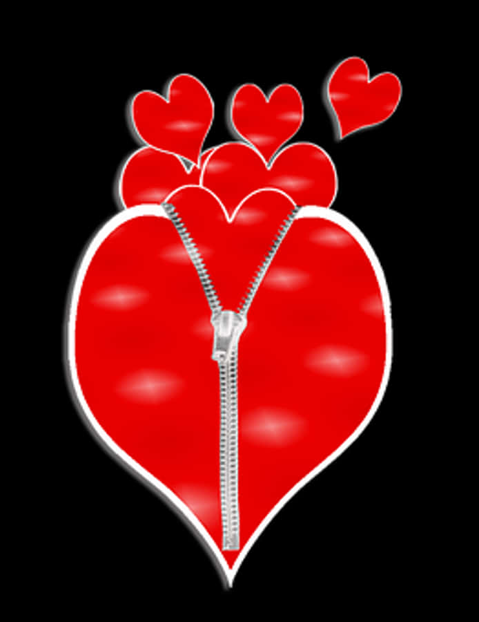 Unzipped Heart Love Concept