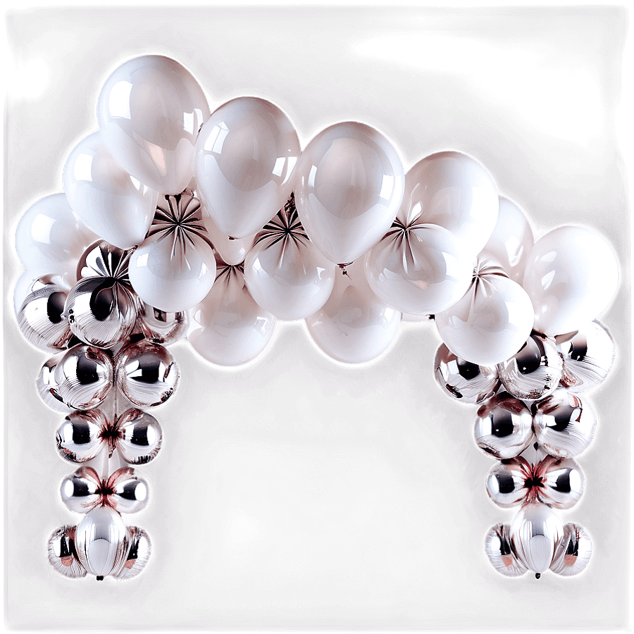 White Balloon Garland PNG 06212024
