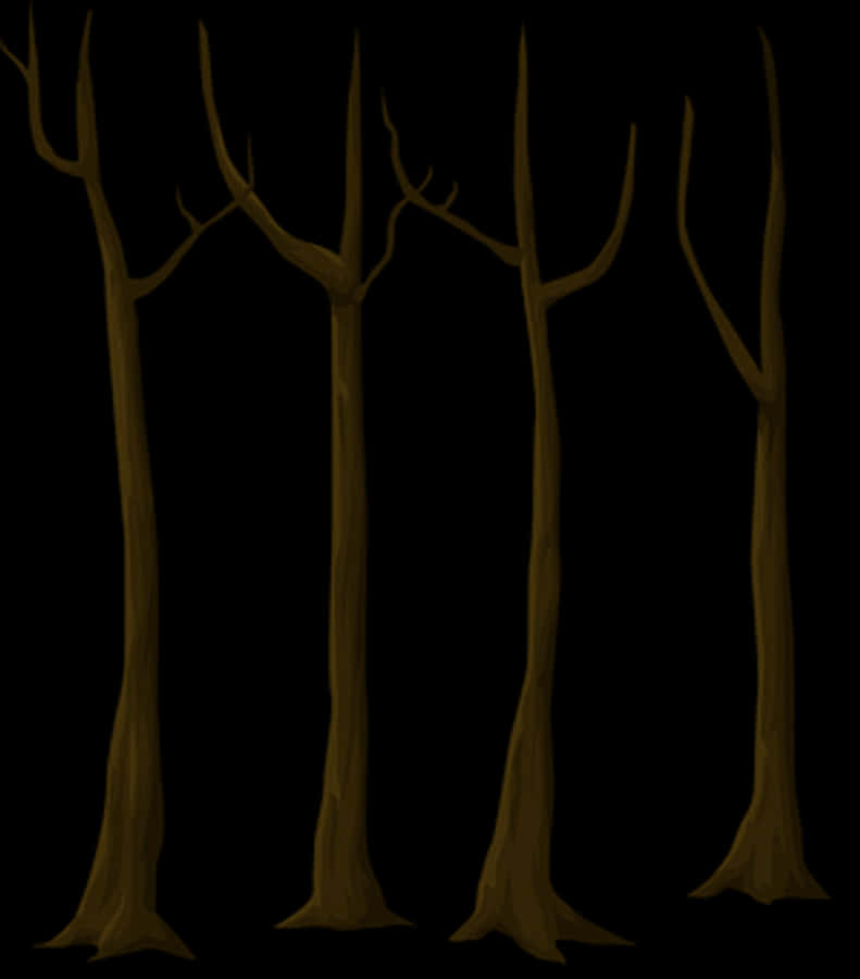 Bare Trees Against Dark Background