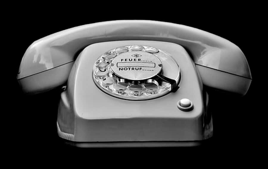 Vintage Rotary Phone Blackand White