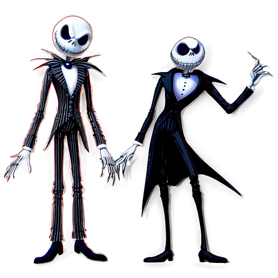 Jack Skellington and Sally Stencil PNG des