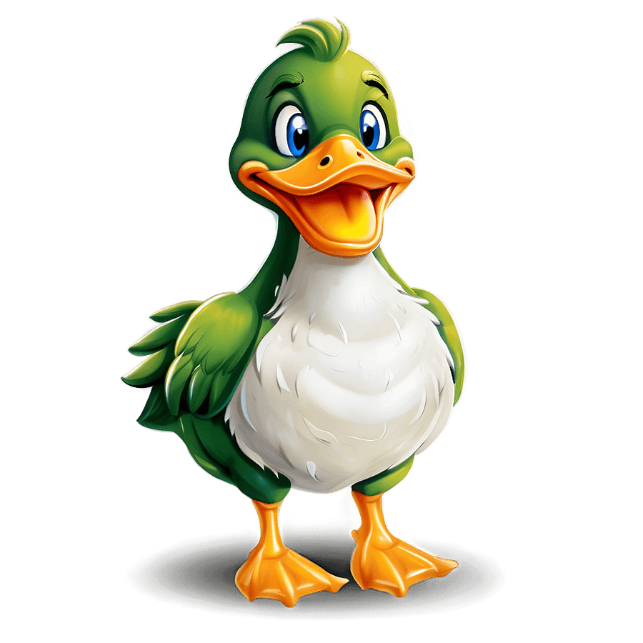 Cute Duck with Pizza PNG 06112024
