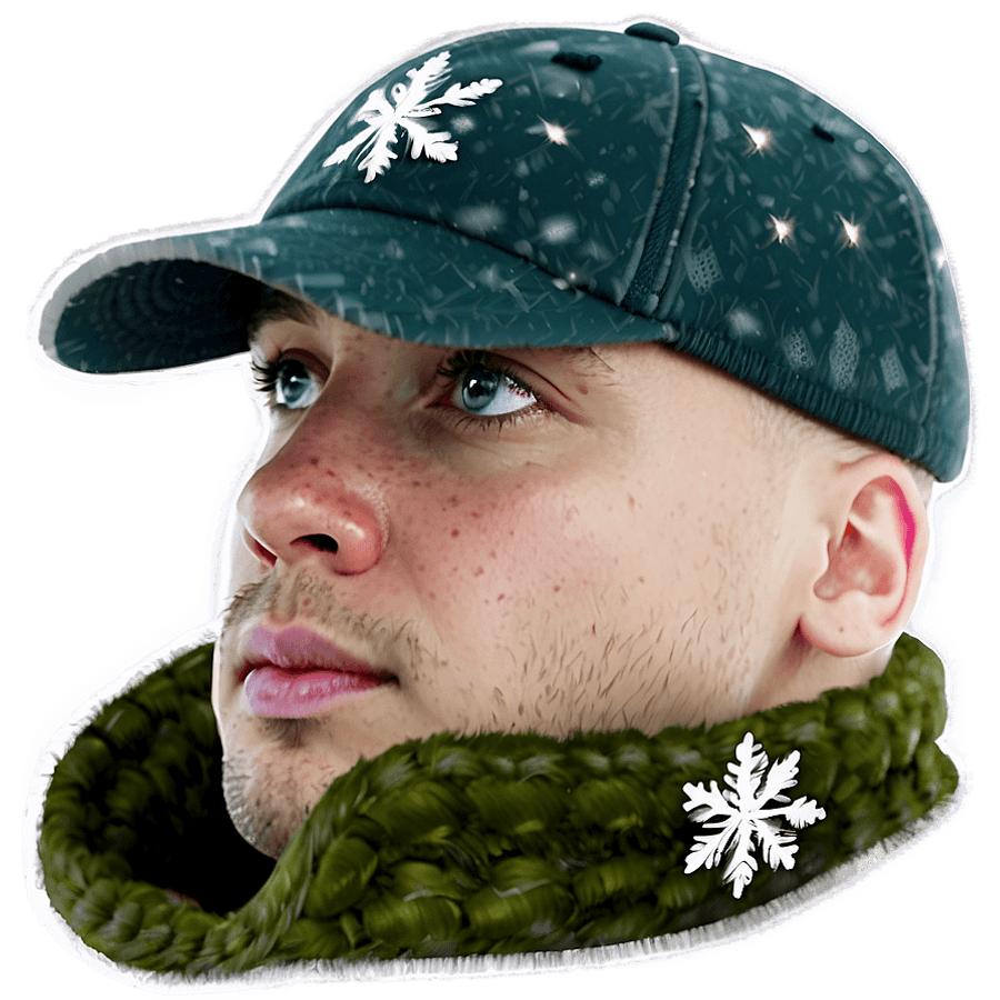 Winter Baseball Cap PNG 05252024
