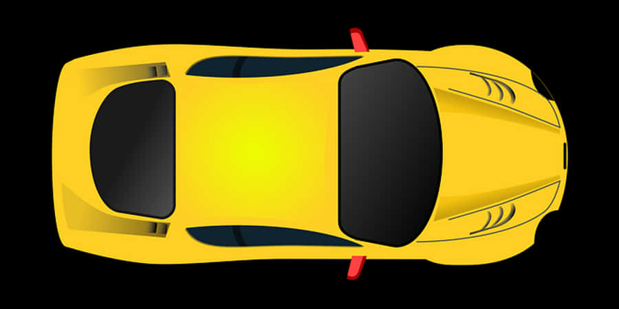 Yellow Sports Car Top View