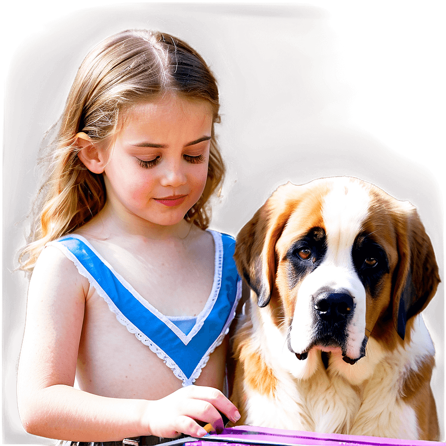 Young St Bernard Learning PNG 48