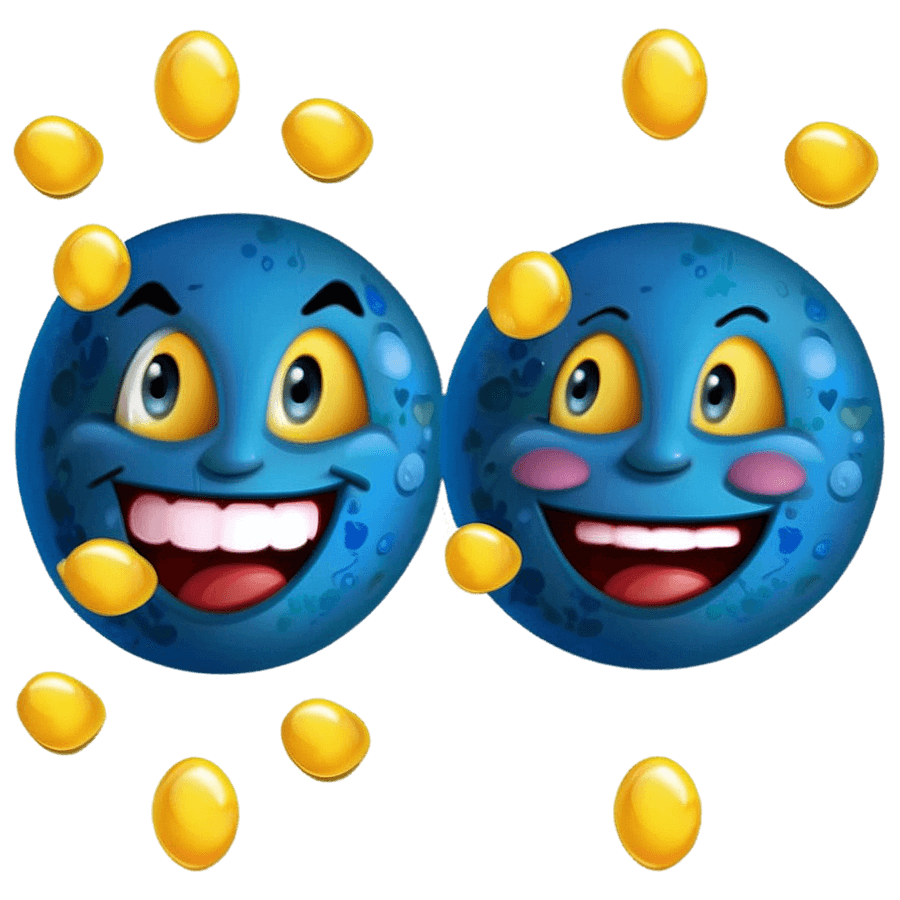 Blue Emoji Expressions PNG 06282024