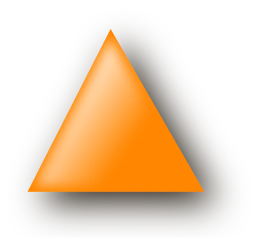 Glossy Orange Triangle With Shadow