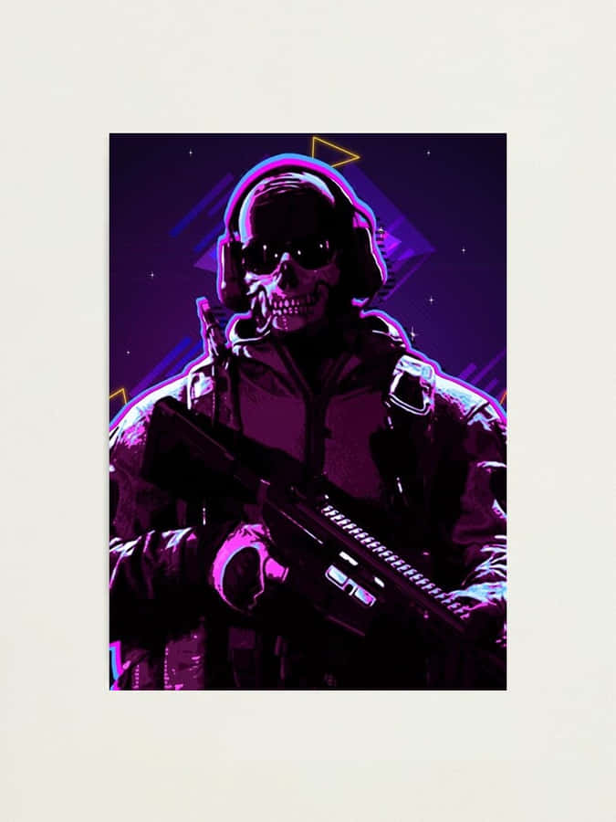 Arte do Soldado Crânio Neon